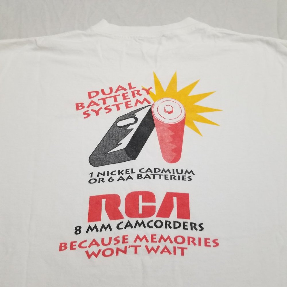 Vintage 90s RCA Camcorder Video Camera T Shirt Sony Film Movie VHS 8mm XL Large